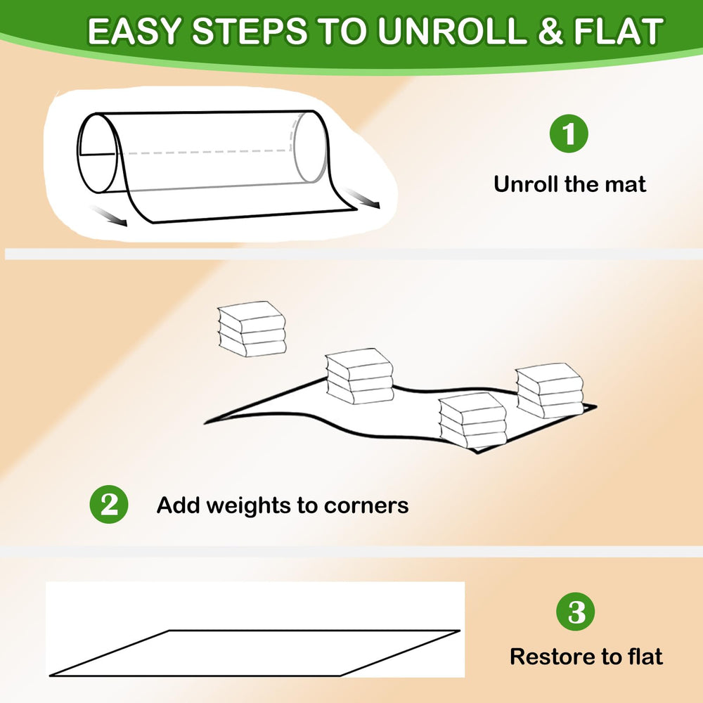 Mooydee rabbit scratching pad curling packaging settles flat with gentle pressure.