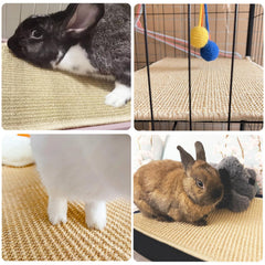 Mooydee rabbit scratching pad rolled view demonstrating multi-use resting and gnawing surface.