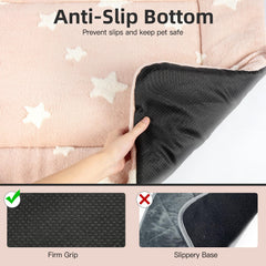 Cama plana Mora Pets suave, color rosa.