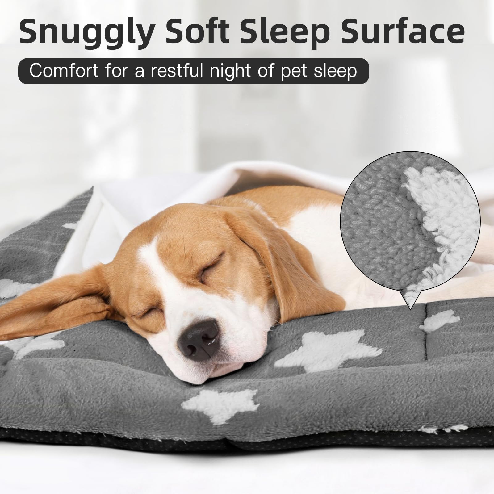 Mora Pets crate pad inside kennel with anti-slip stability