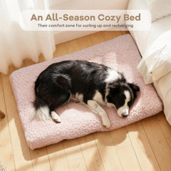 Mora Pets dog bed in crate showing snug fit