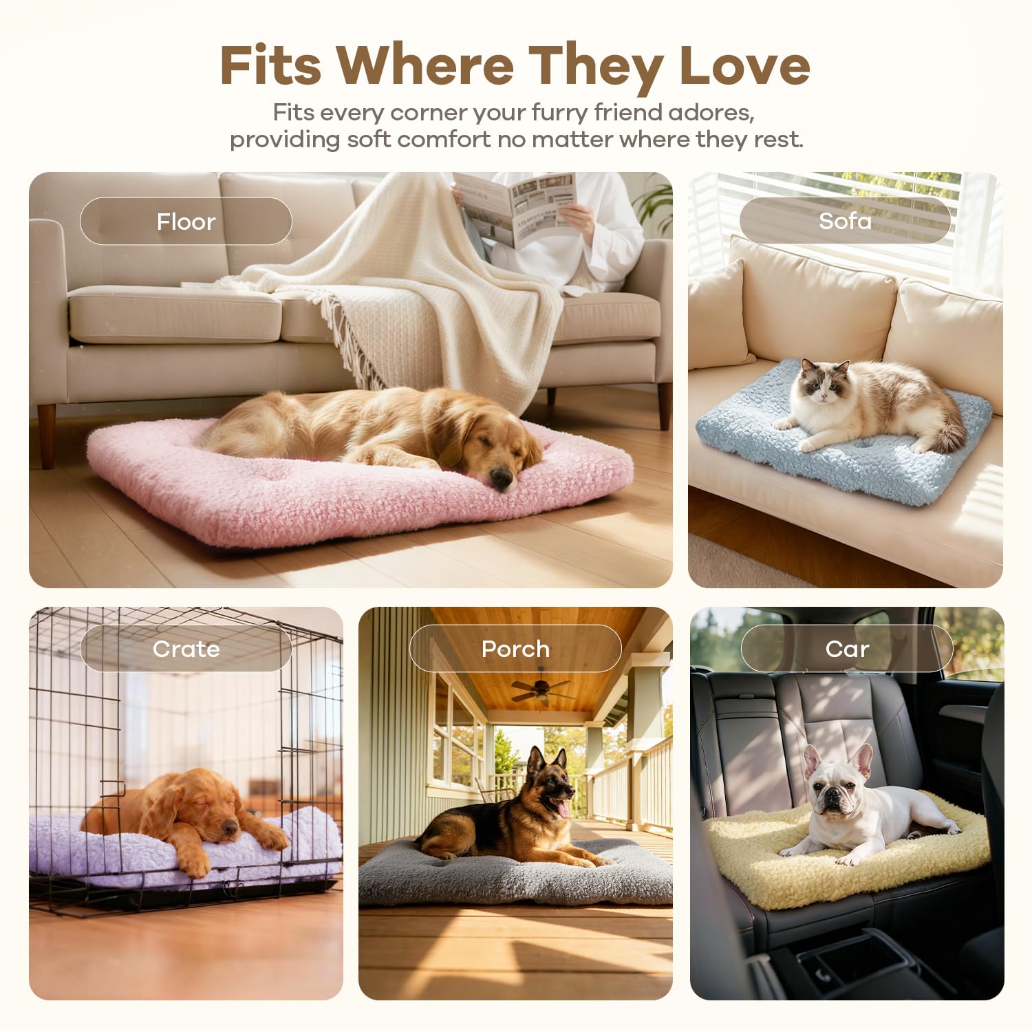 Mora Pets dog bed soft kennel pad close look