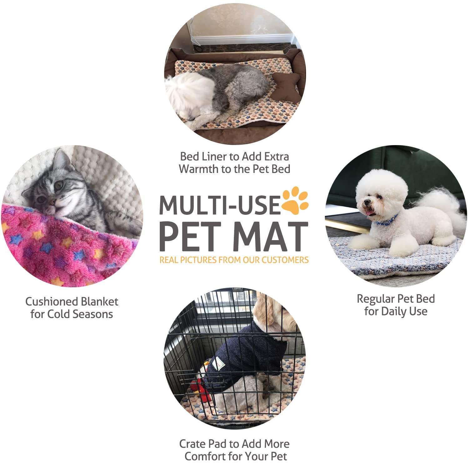 Mora Pets machine-washable durable crate mat for easy cleanup.