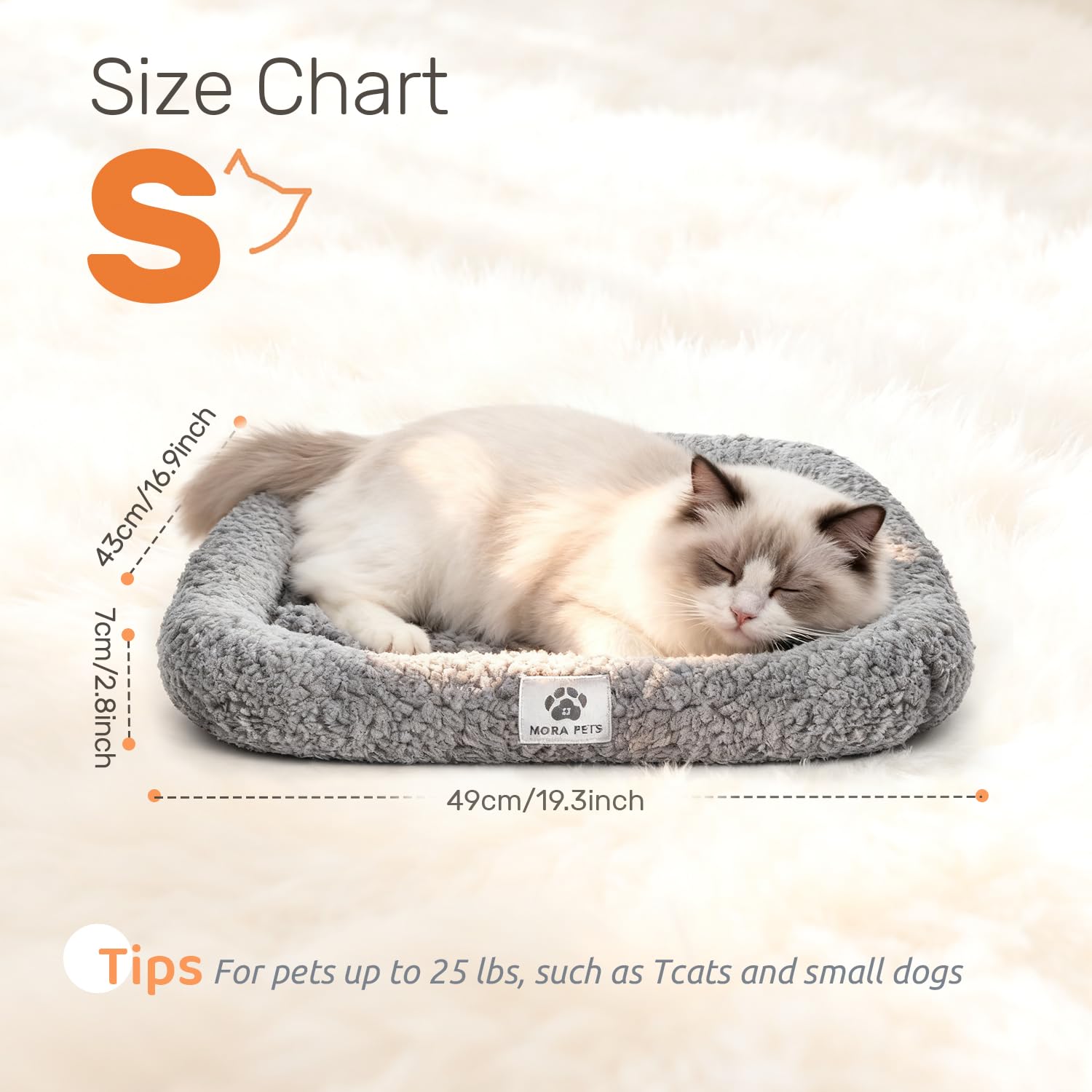 Mora Pets non-slip bottom design keeps bed steady on slick floors