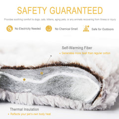 Mora Pets self-heating cat pad with reversible surfaces offers dual comfort for comfort-seeking felines.