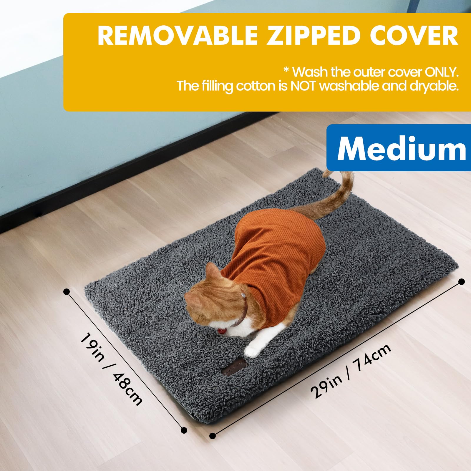 Mora Pets Self-Warming Bed machine-washable cover makes care simple.