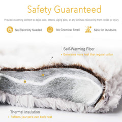 Mora Pets self-warming bed closeup highlights soft plush texture
