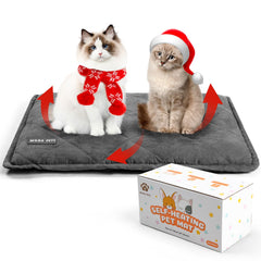 Mora Pets self warming bed with reflective layer provides cozy warmth during naps.