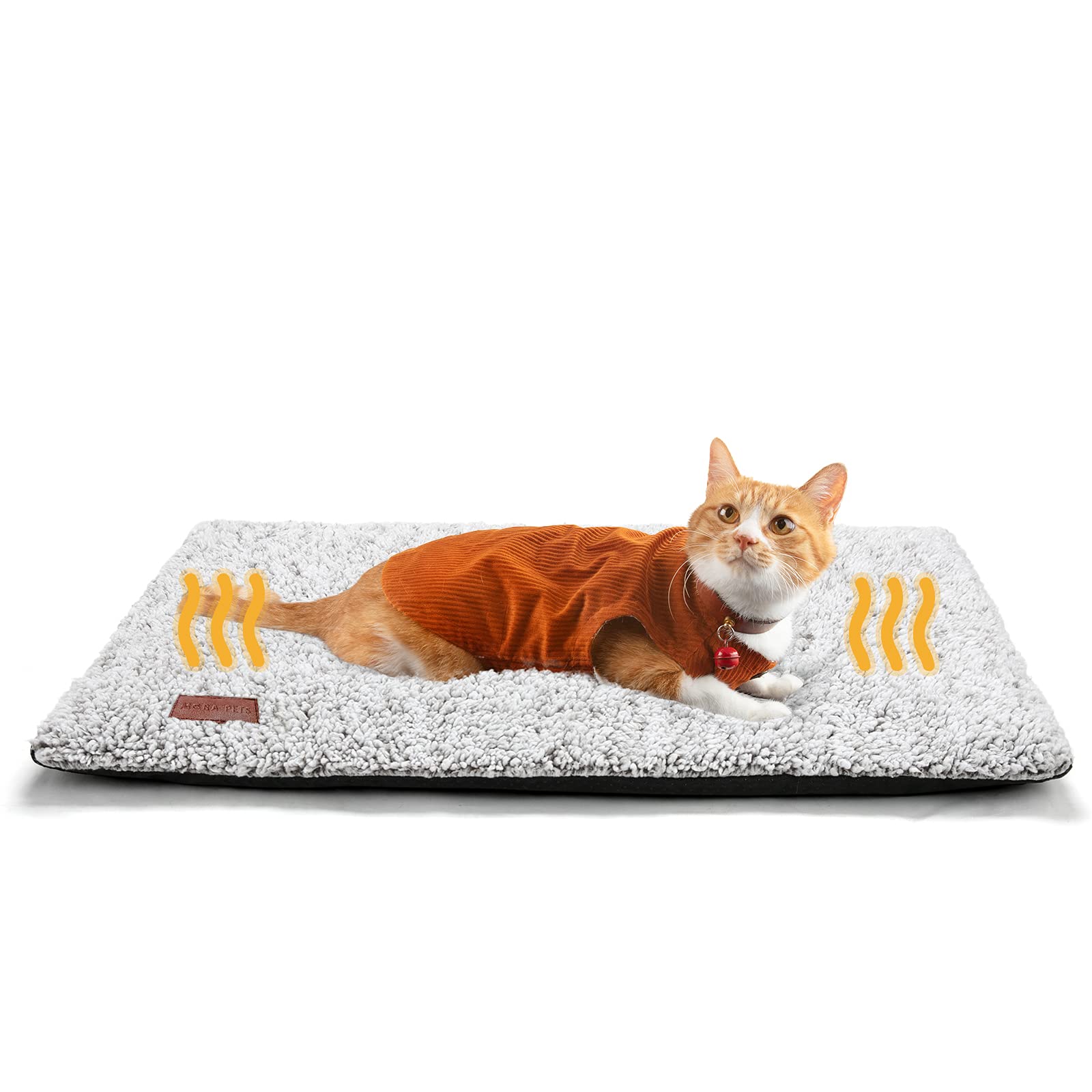 mora-pets self-warming bed side-by-side with puppy