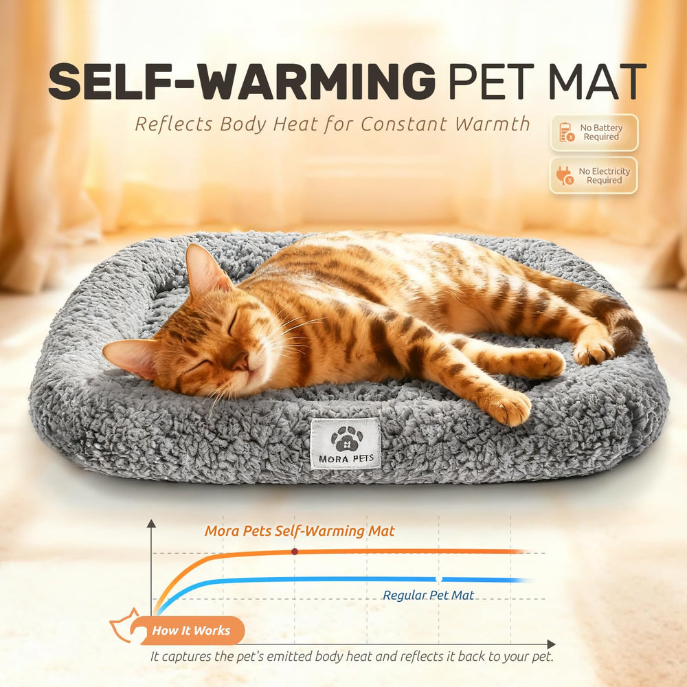 Mora Pets bed with bolster and foam-fill adds soft support for cuddling and naps.