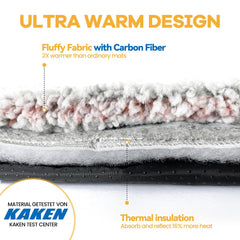 Mora Pets self-warming pad shown on sofa for indoor snuggles.