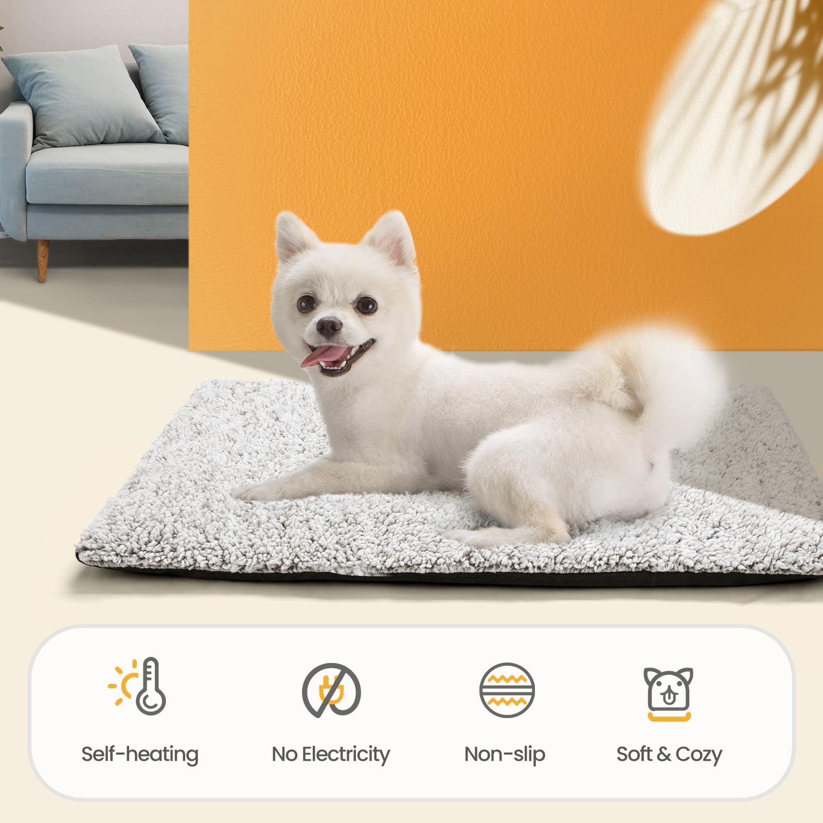 Mora Pets outdoor-friendly bed placed on porch for chilly weather rests.