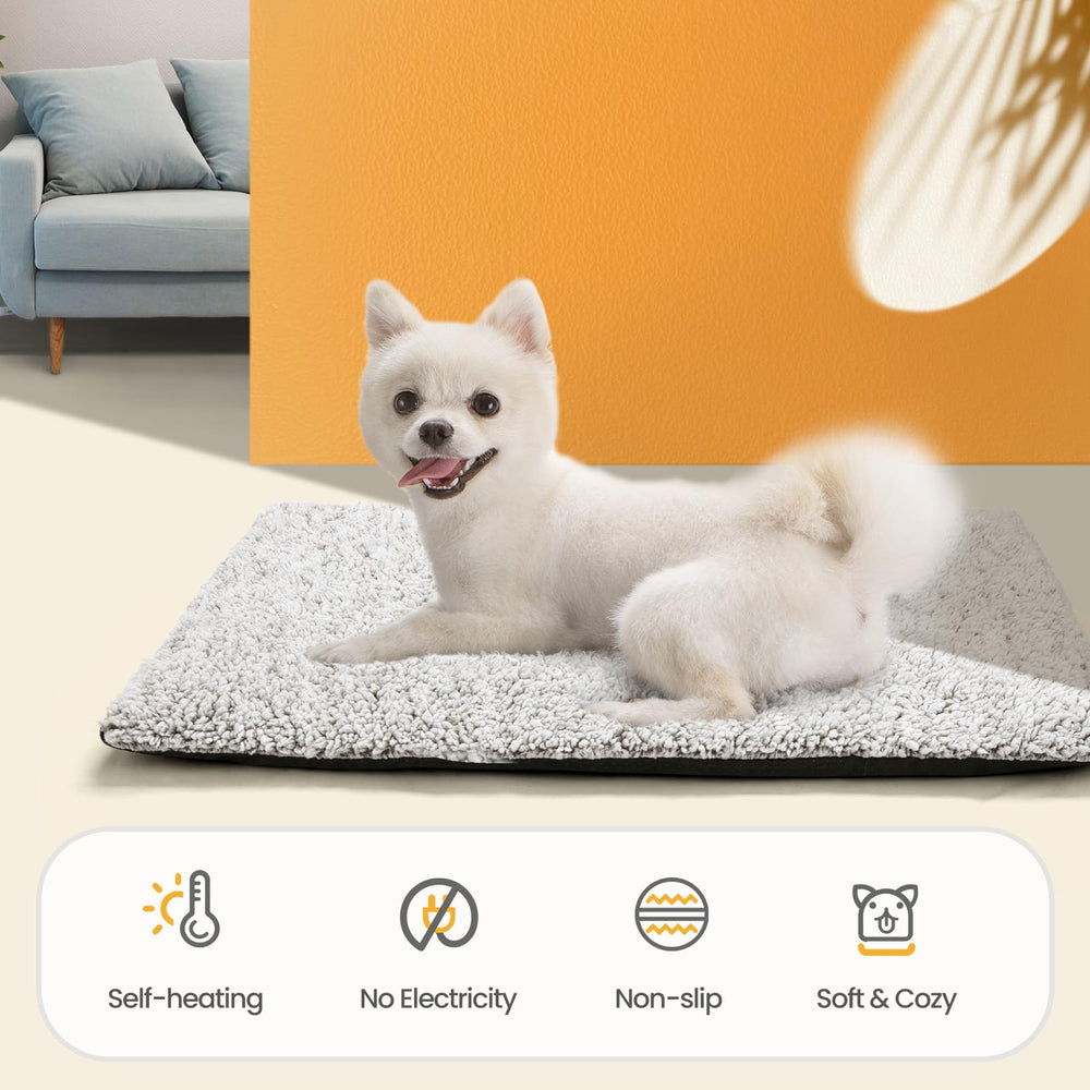 Mora Pets outdoor-friendly bed placed on porch for chilly weather rests.