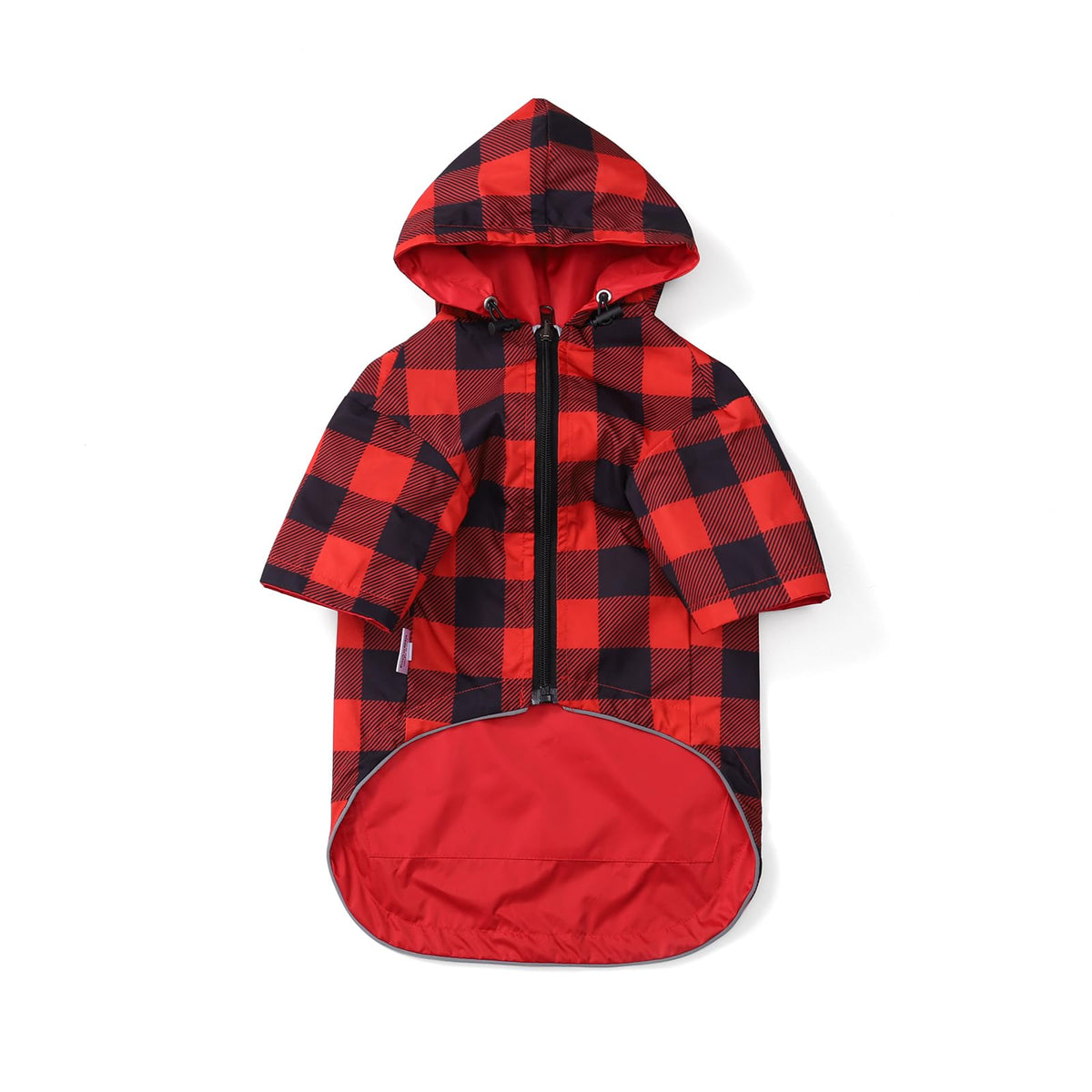 Morezi dog raincoat red hoodie on dog helps stay dry during rainy walks