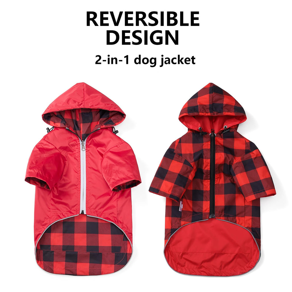 Morezi dog raincoat red reflective strip boosts visibility in low light
