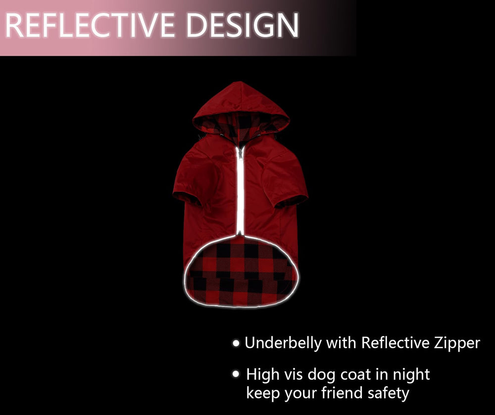 Morezi dog raincoat red small medium fit focuses on snug sizing for smaller breeds