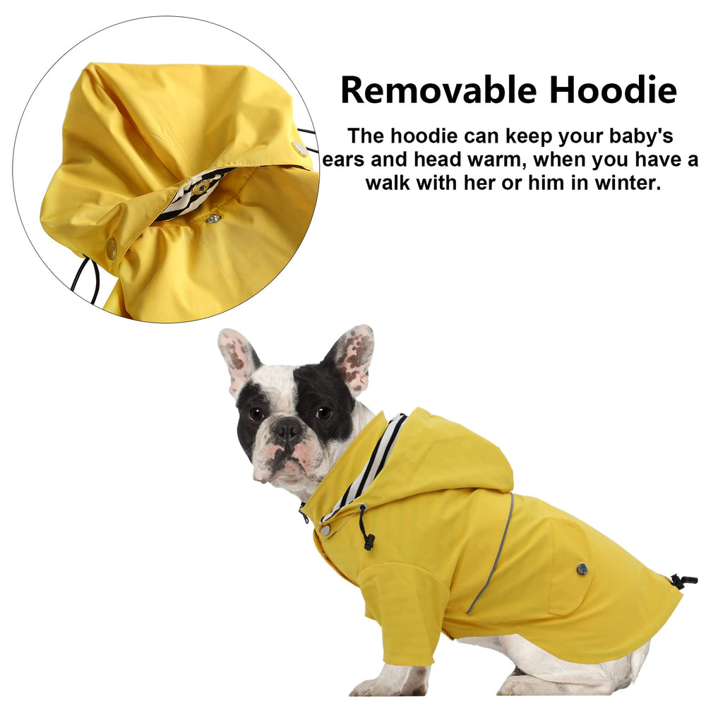 Morezi dog raincoat reflective buttons improve dusk visibility