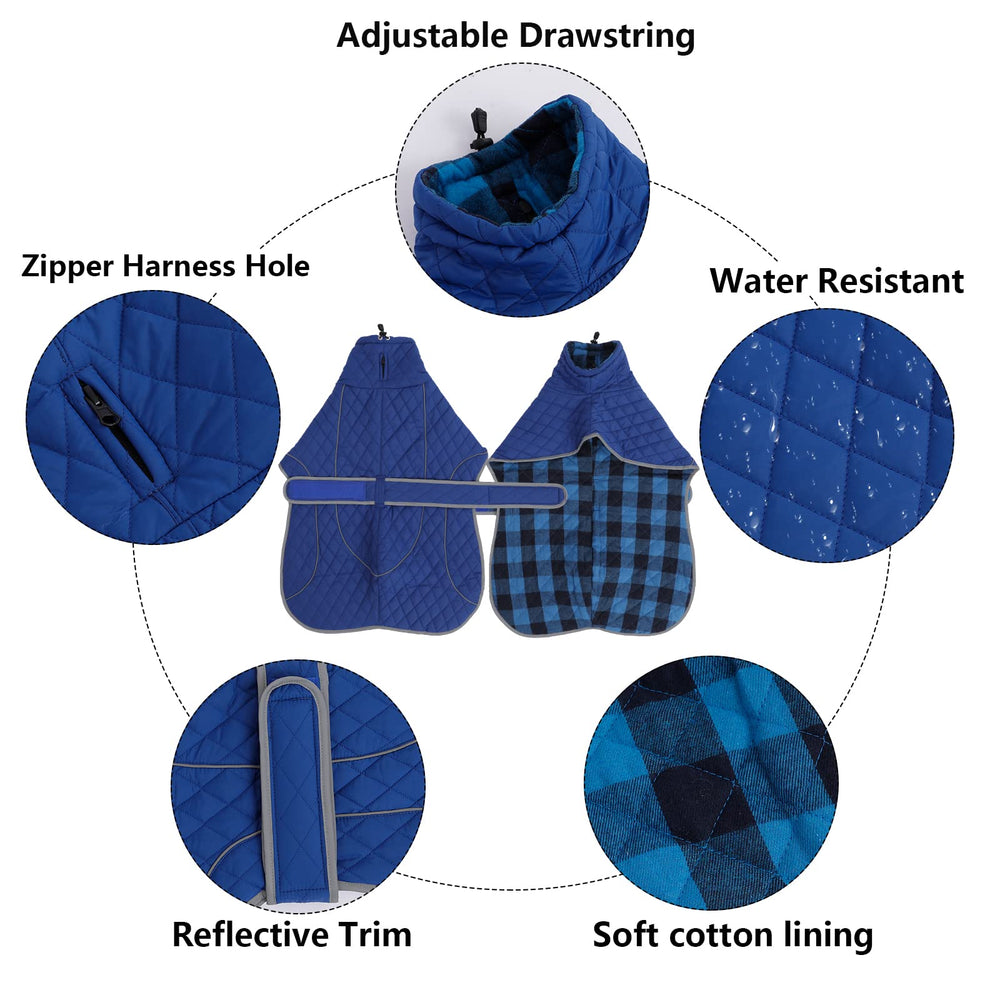 Morezi Greyhound Winter Coat side view featuring adjustable straps for secure fit.