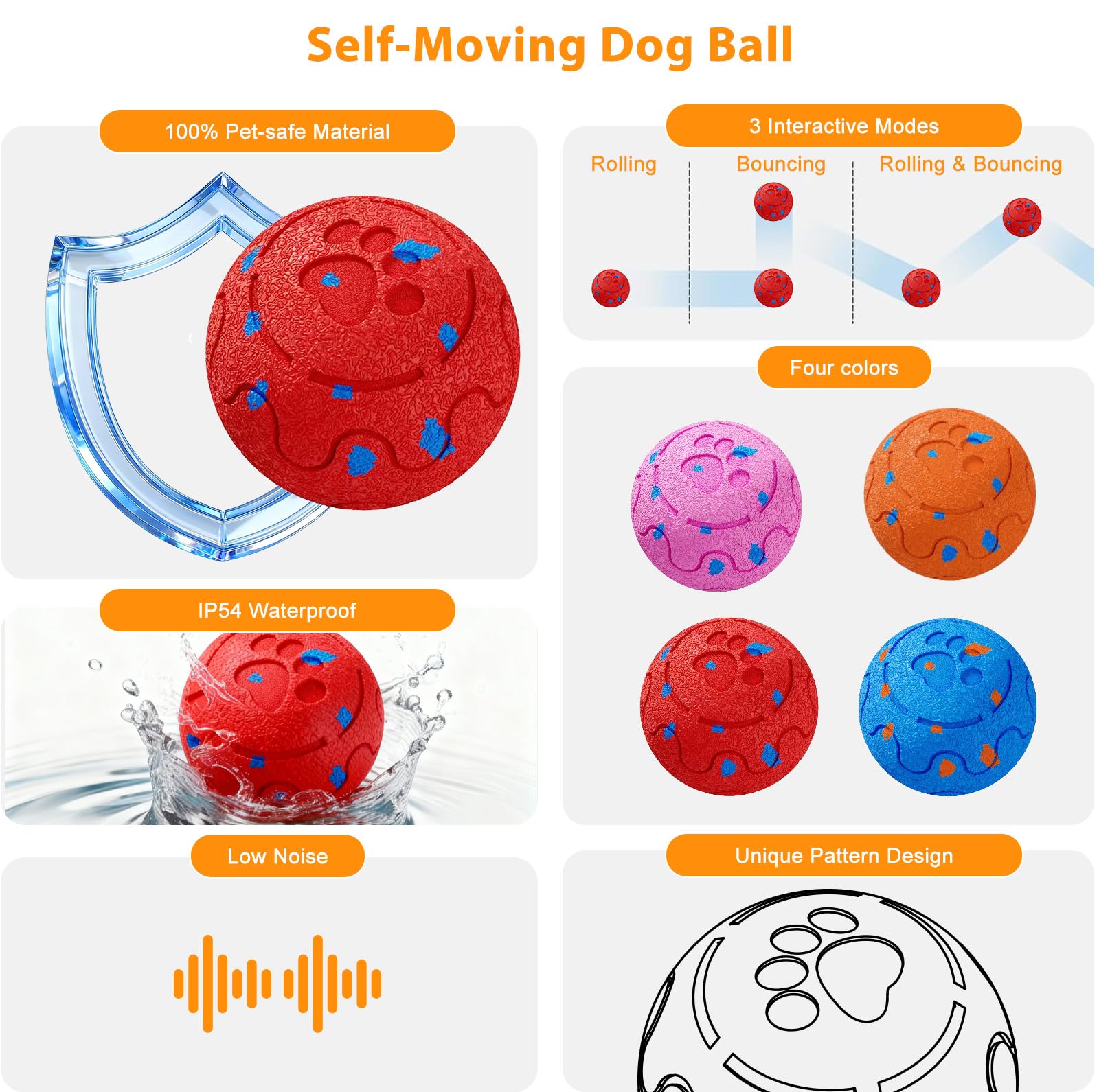 morhandisn dog ball self-moving rotation demonstrates auto-roll for continuous play.