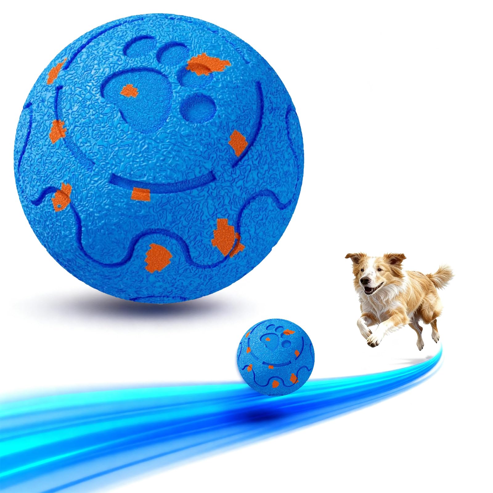 morhandisn dog balls blue side view showcasing interactive motion for engaging play sessions