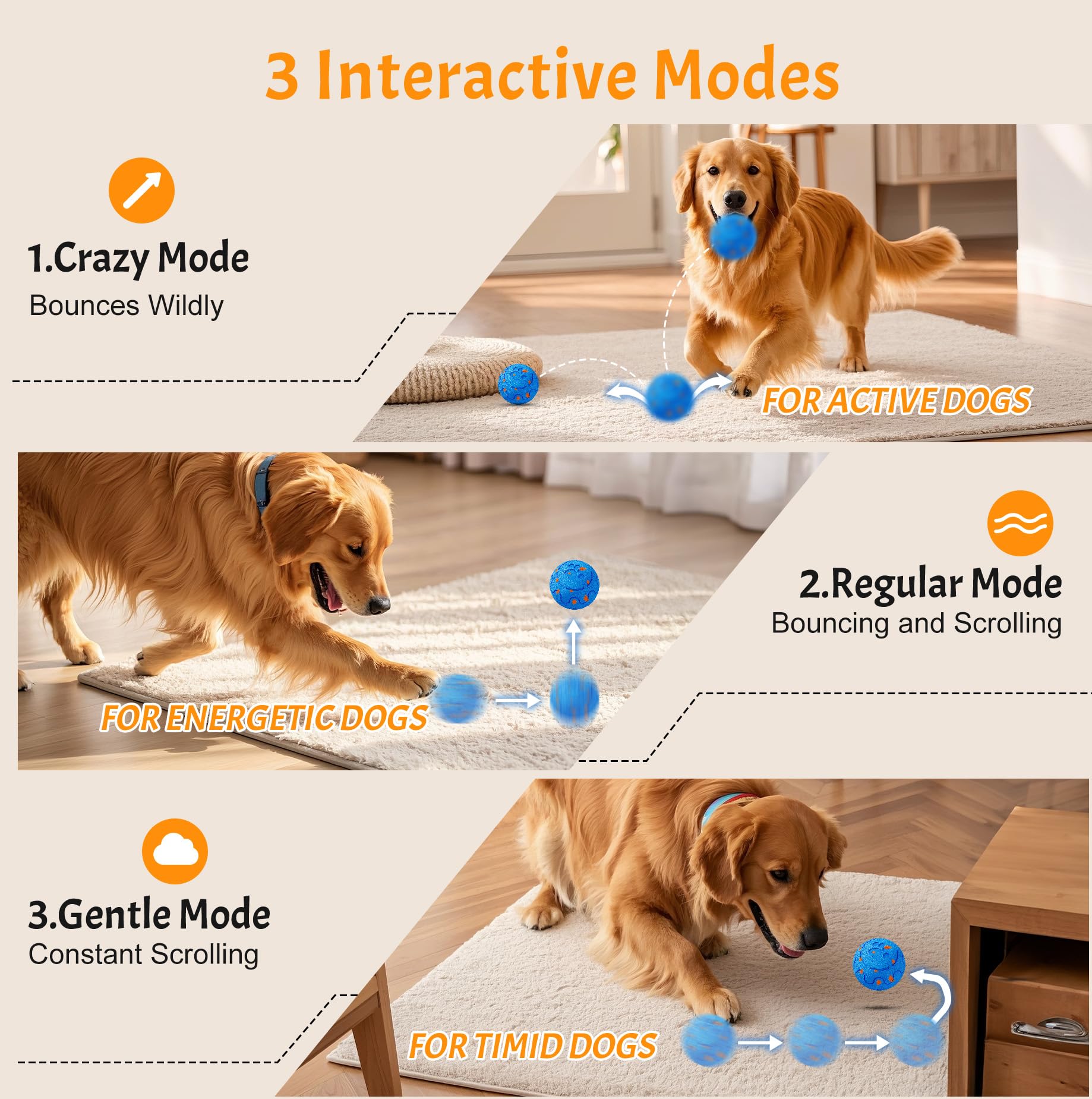 morhandisn dog balls motion-activated feature encourages engaging fetch sessions