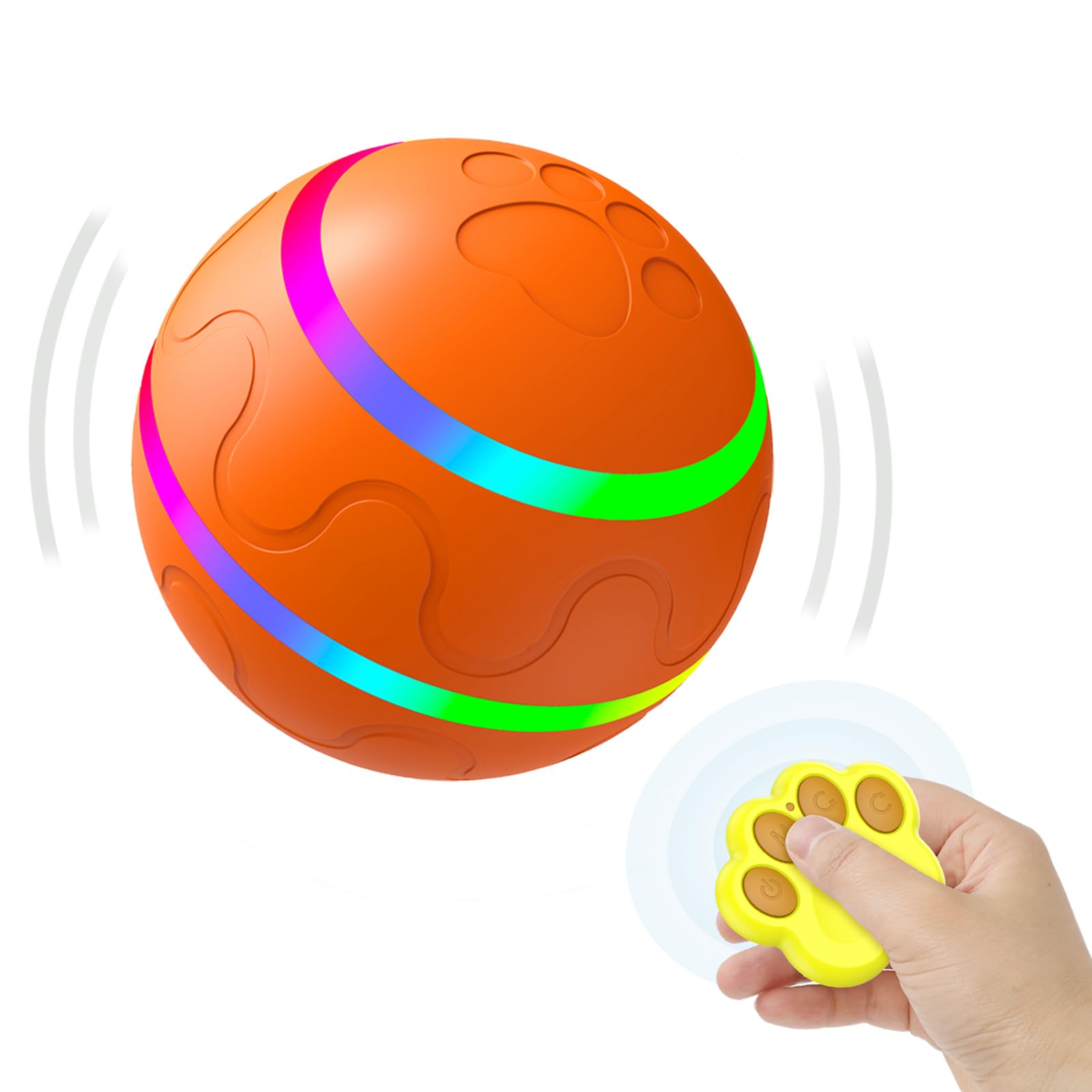 morhandisn interactive dog ball front view encourages active play and mental stimulation.