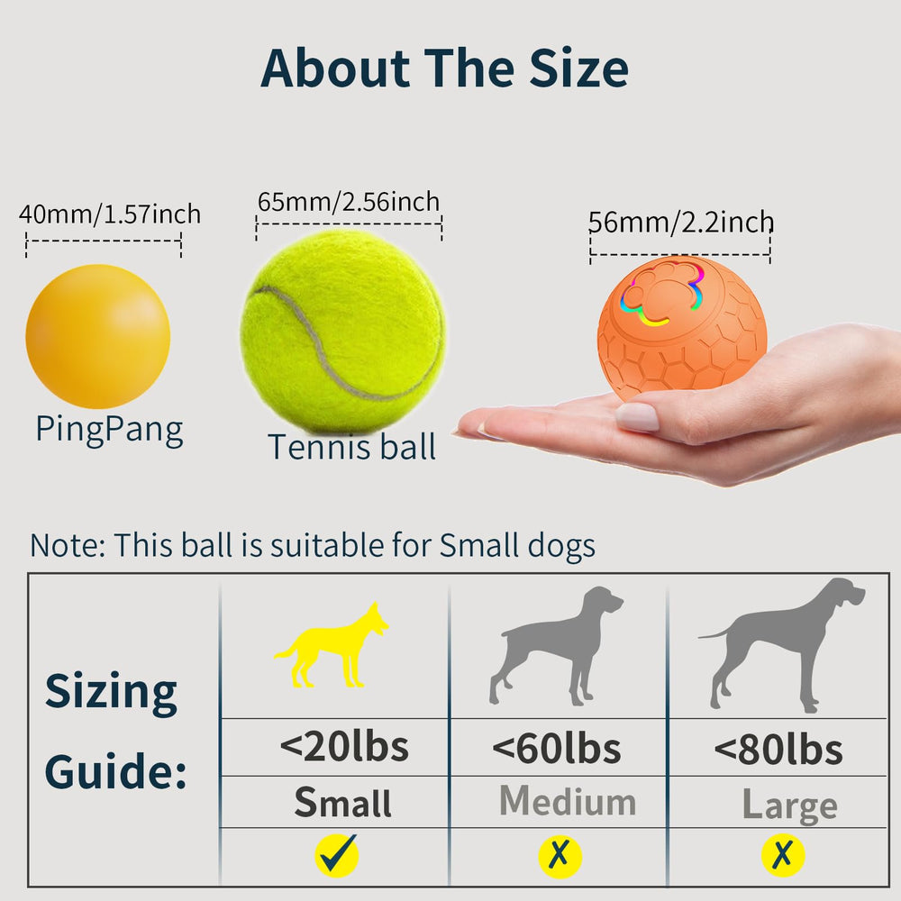 morhandisn smart-dog-ball small-dog-size fits tiny breeds for easy carrying.