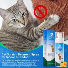 Morikey cat deterrent spray used indoors on surfaces for boundary setting.