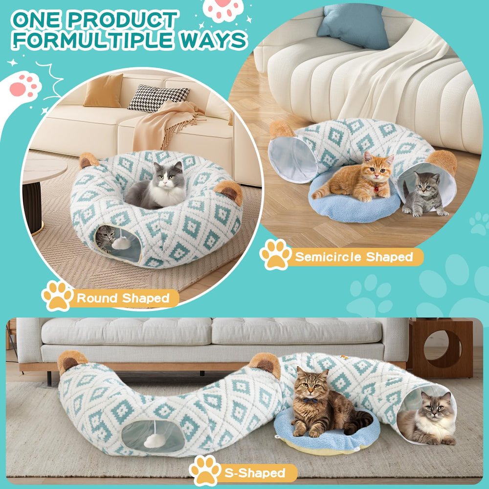 Morikey cat donut tunnel closeup cushion 03 highlights washable inner cushion for easy cleaning.