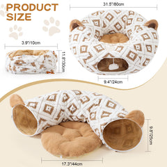 Morikey Cat Donut Tunnel Cushion highlighting plush comfort and warmth for napping