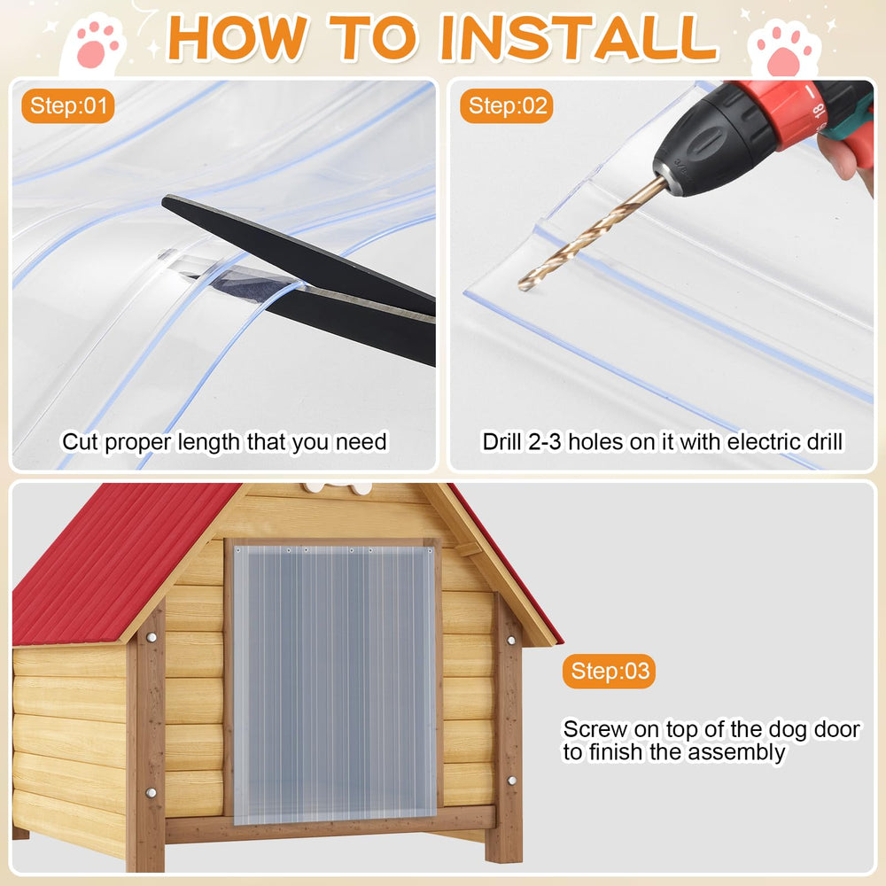 Morikey dog door flaps easy-clean surface image indicates soap-and-water wipeability.