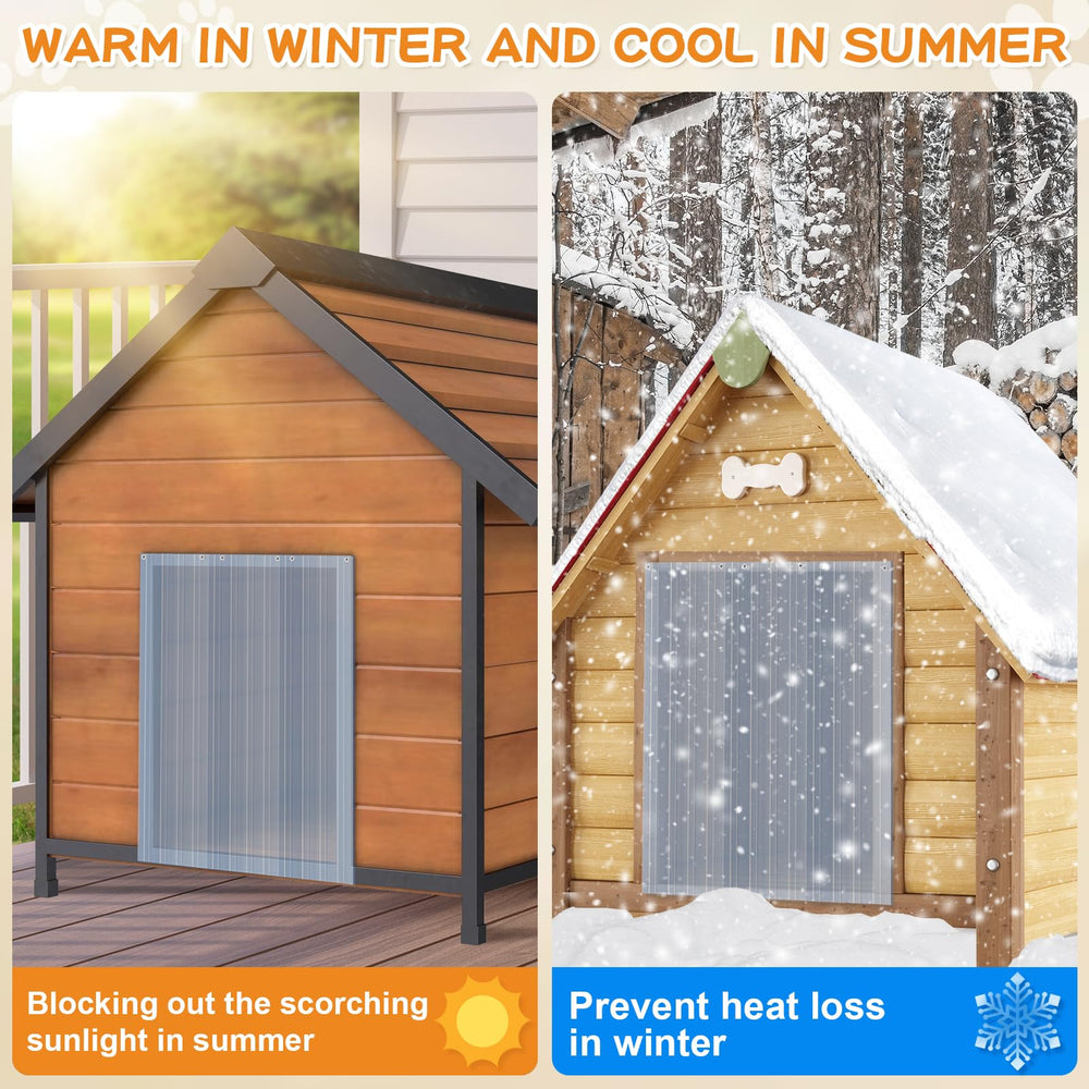 Morikey dog door flaps kennel-application image highlights weatherproof performance outdoors.