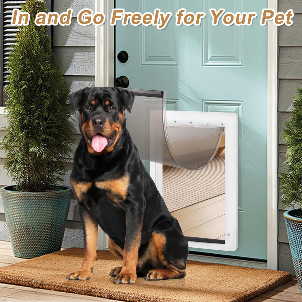 Morikey large dog door flap in use by a family pet.