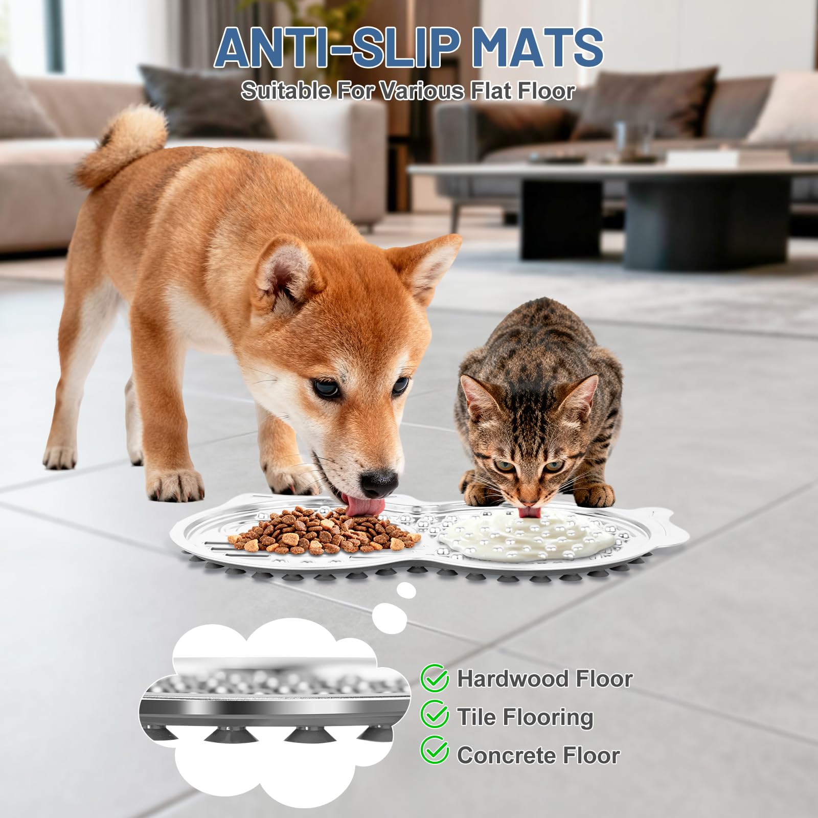 Morlivan lick mat non-slip base keeps feeding steady on smooth surfaces.