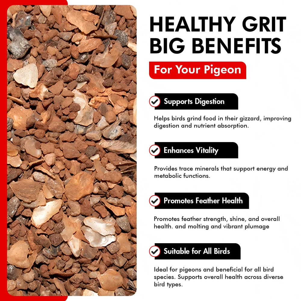 Morning Bird Pigeon Grit USA-made packaging underscores local quality standards.