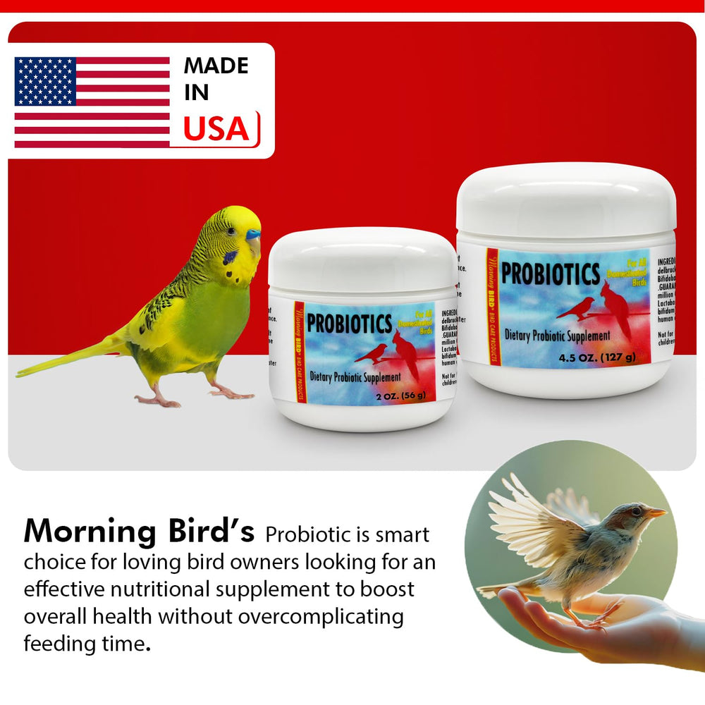 Morning Bird Probiotics feeding-time preparation supports digestive comfort.