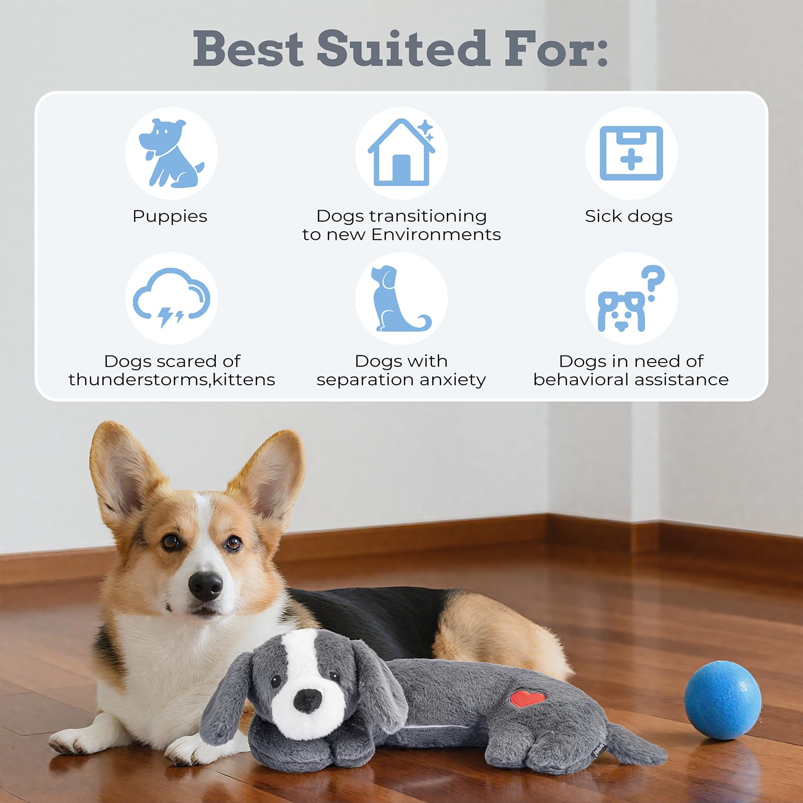 Moropaky heartbeat toy dark gray color offers cozy anxiety relief