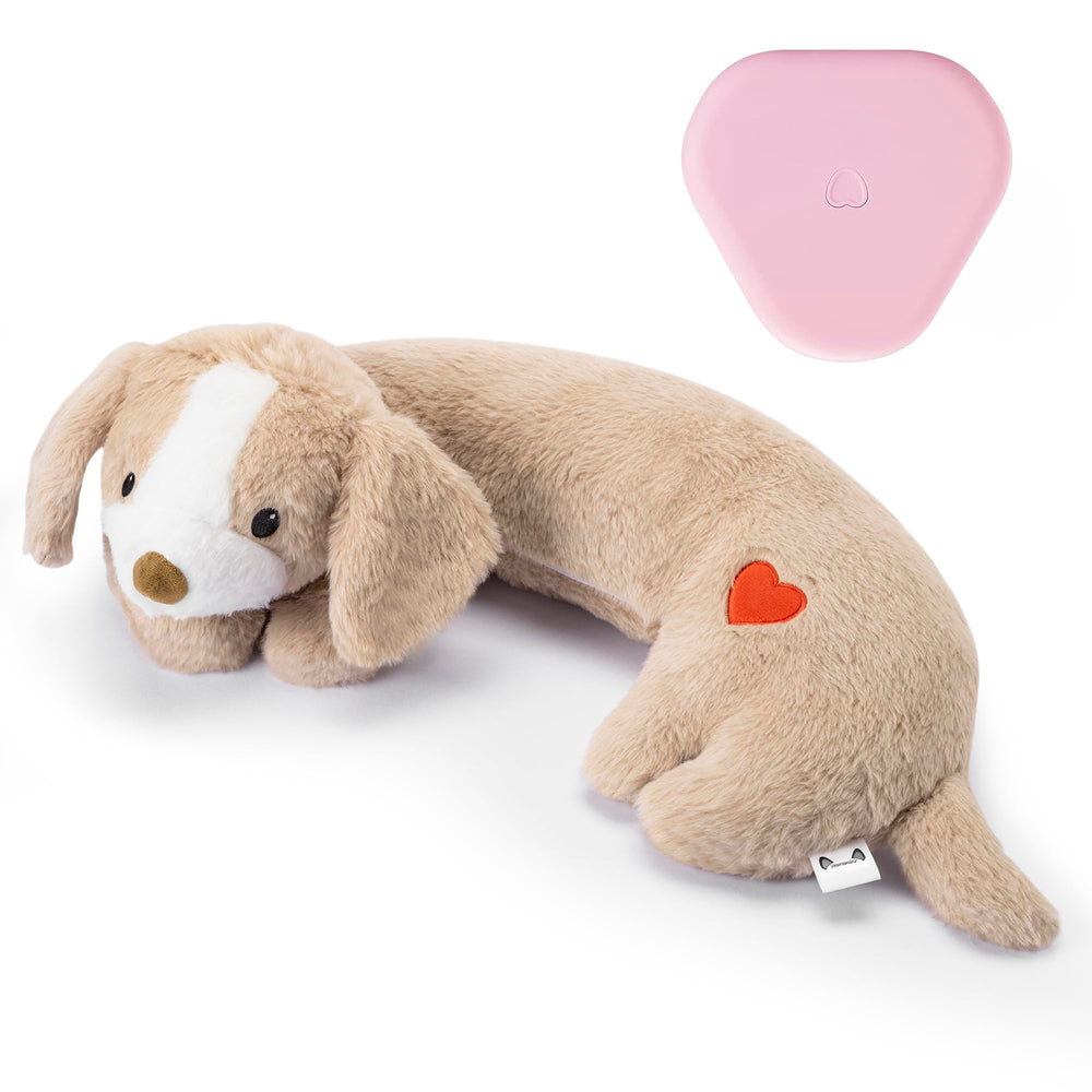 Moropaky Puppy Heartbeat Toy fabric closeup shows soft texture for comforting play