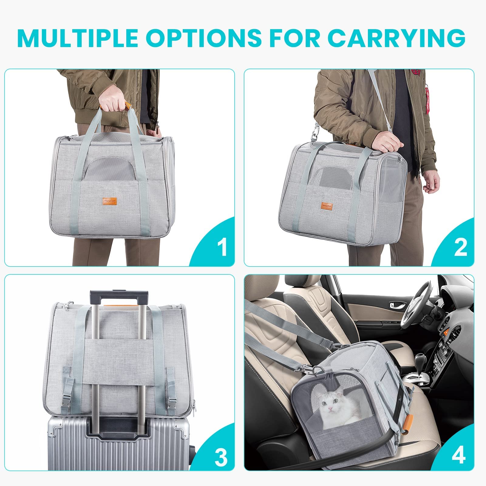 Morpilot adjustable strap leather handle enables handheld or shoulder carrying.