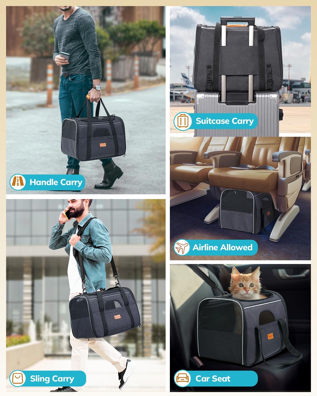 Morpilot Cat Carrier foldable bowl enables on-the-go feeding.