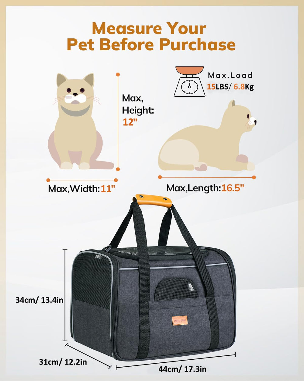 Morpilot Cat Carrier reinforced snow silk fabric for durability.