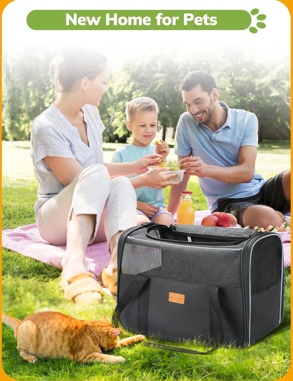 Morpilot Cat Carrier Soft adjustable straps and soft handle for carrying
