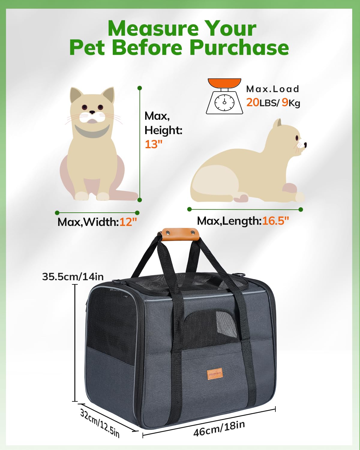 Morpilot pet travel carrier bag collapsible and washable fleece mat storage