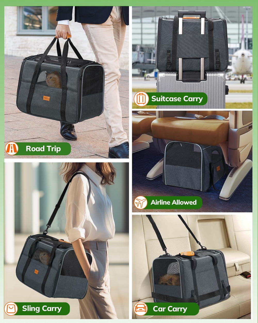 Morpilot pet travel carrier bag dual-sided cushion for warm or cool comfort