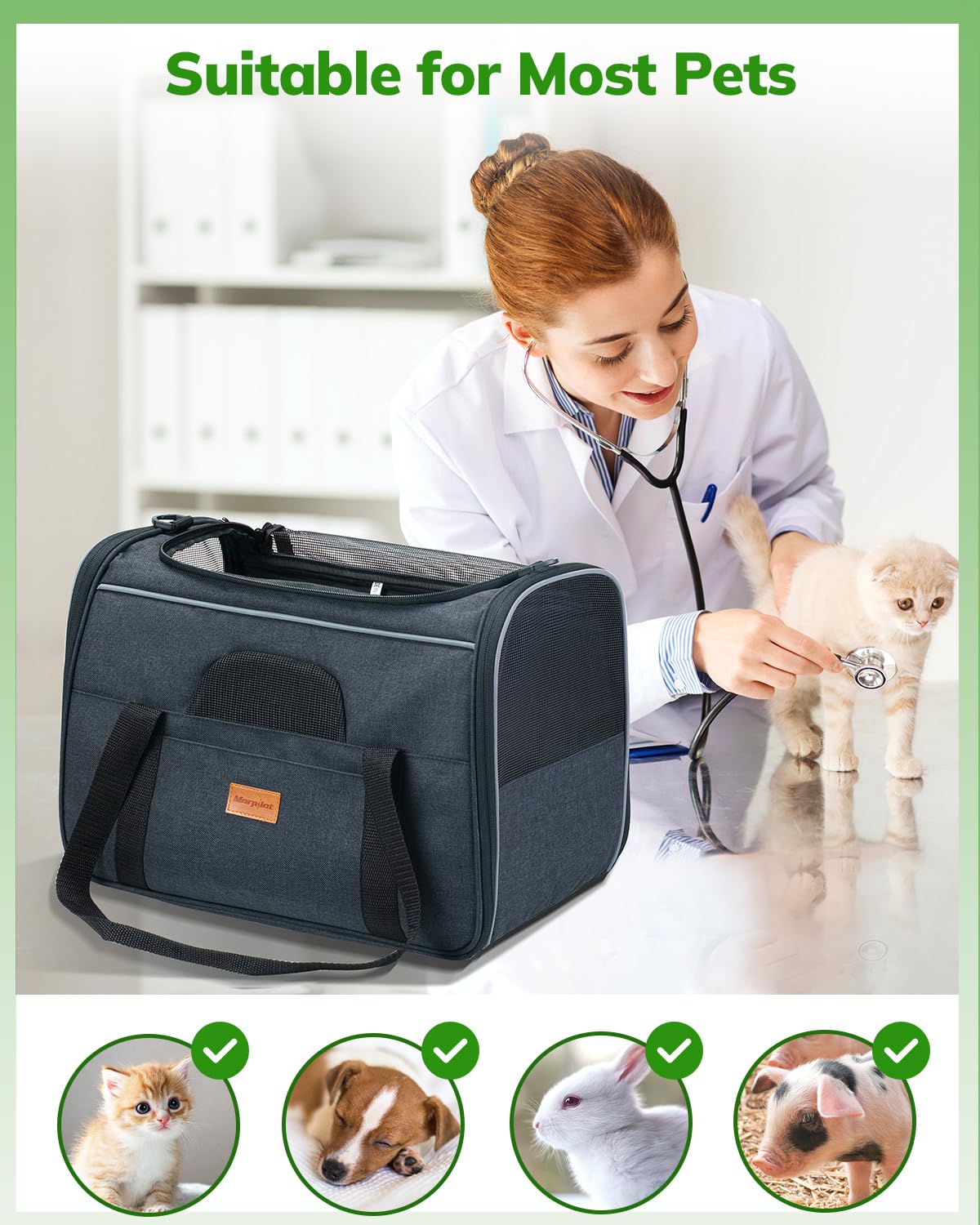 Morpilot pet travel carrier bag foldable bowl attached for on-the-go hydration