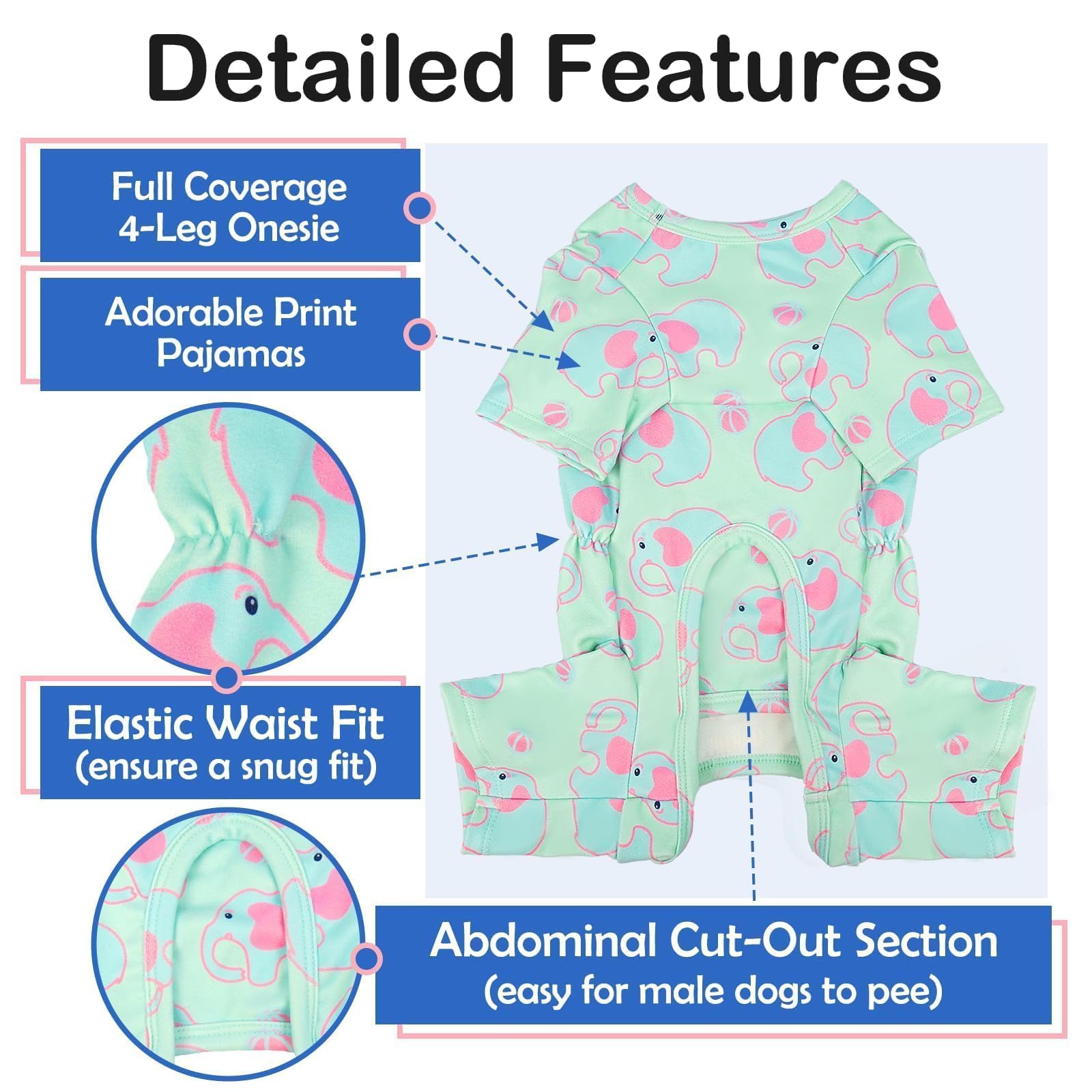 MORVIGIVE large dog pajamas back view emphasizes full-coverage warmth.