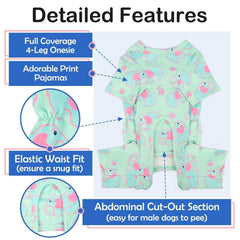 MORVIGIVE large dog pajamas back view emphasizes full-coverage warmth.