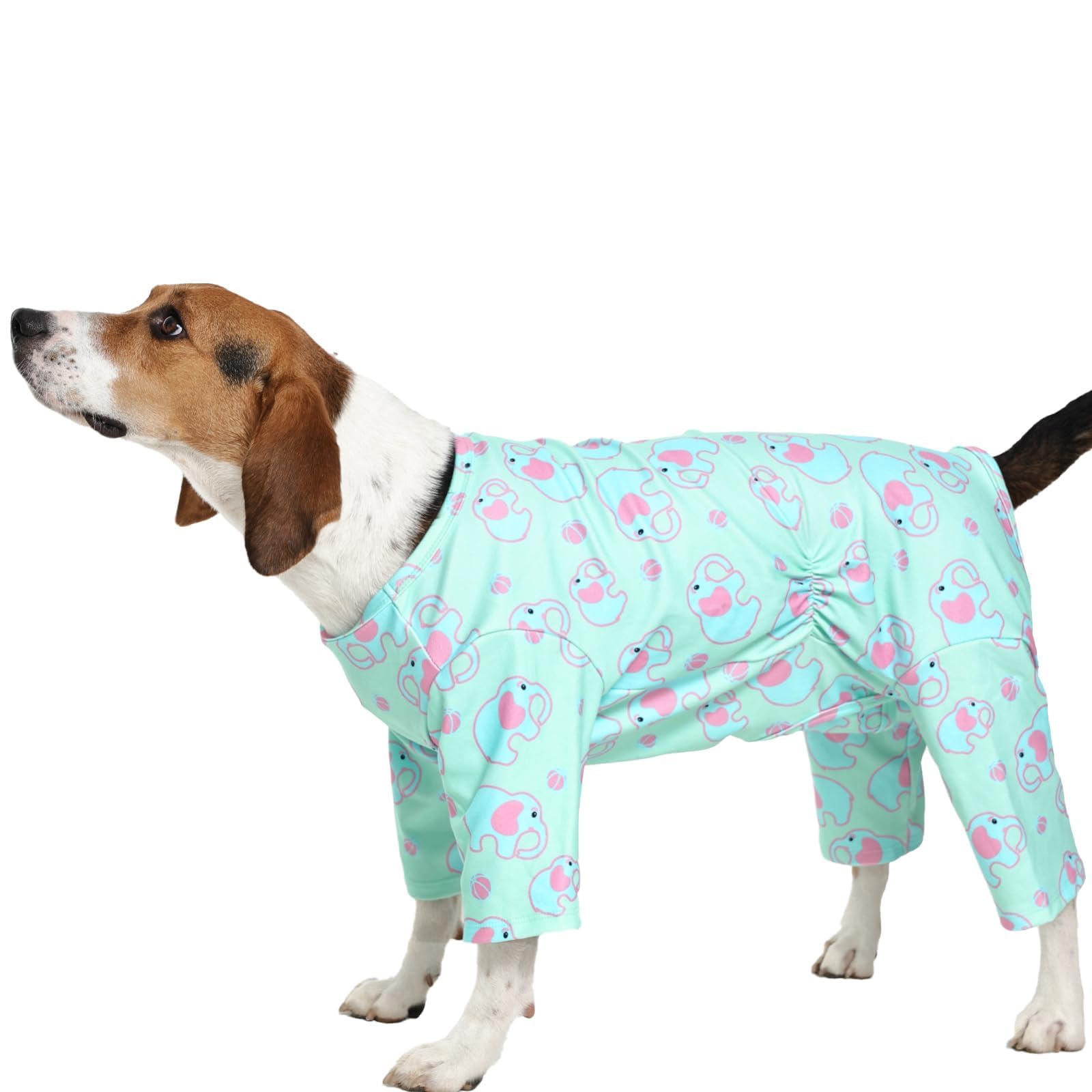 MORVIGIVE large dog pajamas front view with cozy, warm fit.