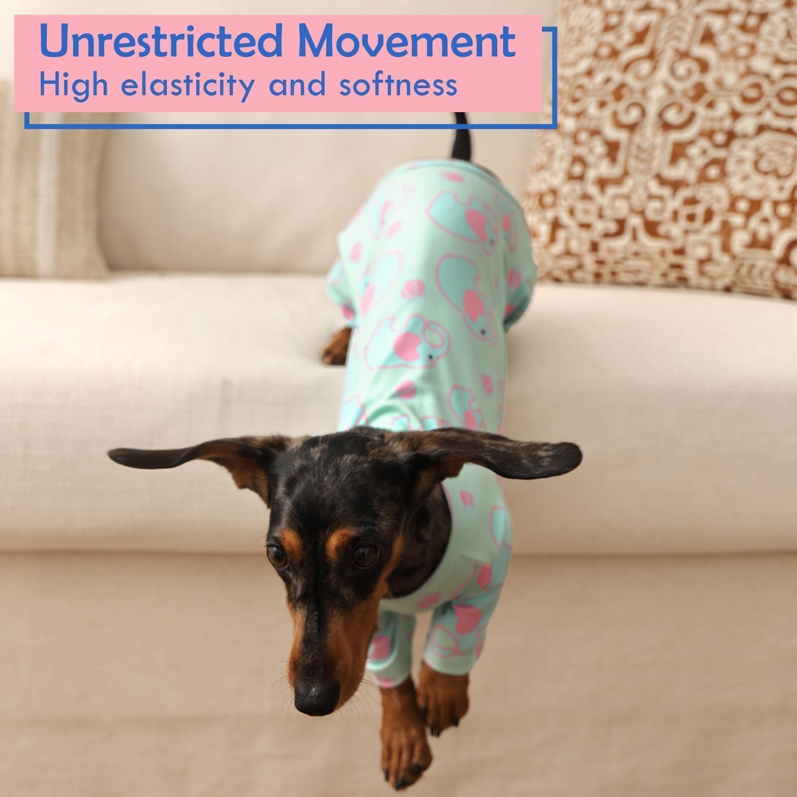 MORVIGIVE large dog pajamas soft fabric close-up highlights breathable stretch.