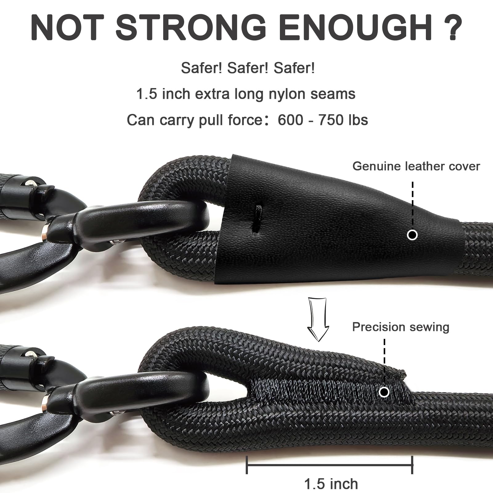 MORXIL leather connector with reinforced stitching for lasting durability.